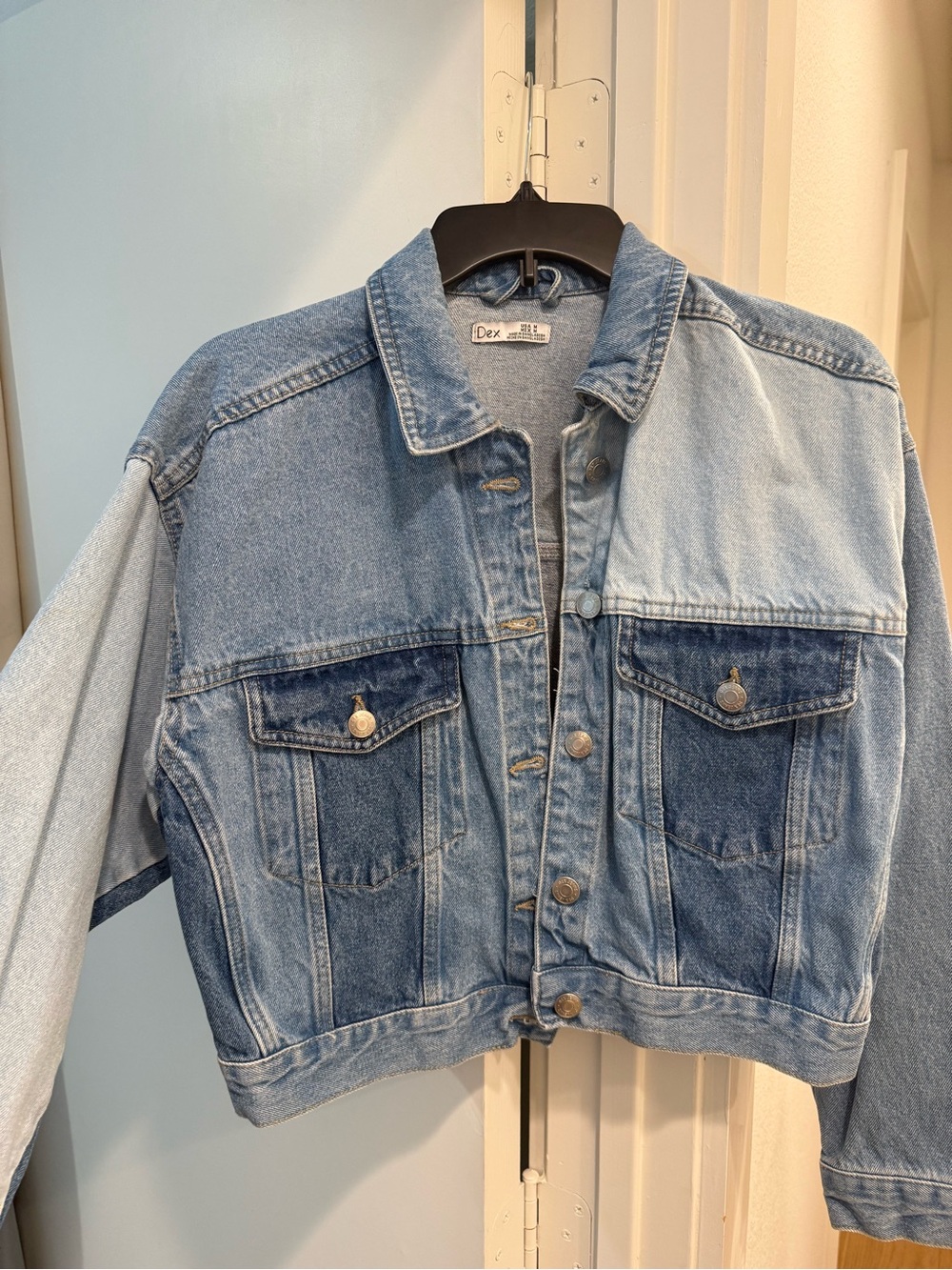 Dex Two-Tone Blue Denim Jacket - Women's